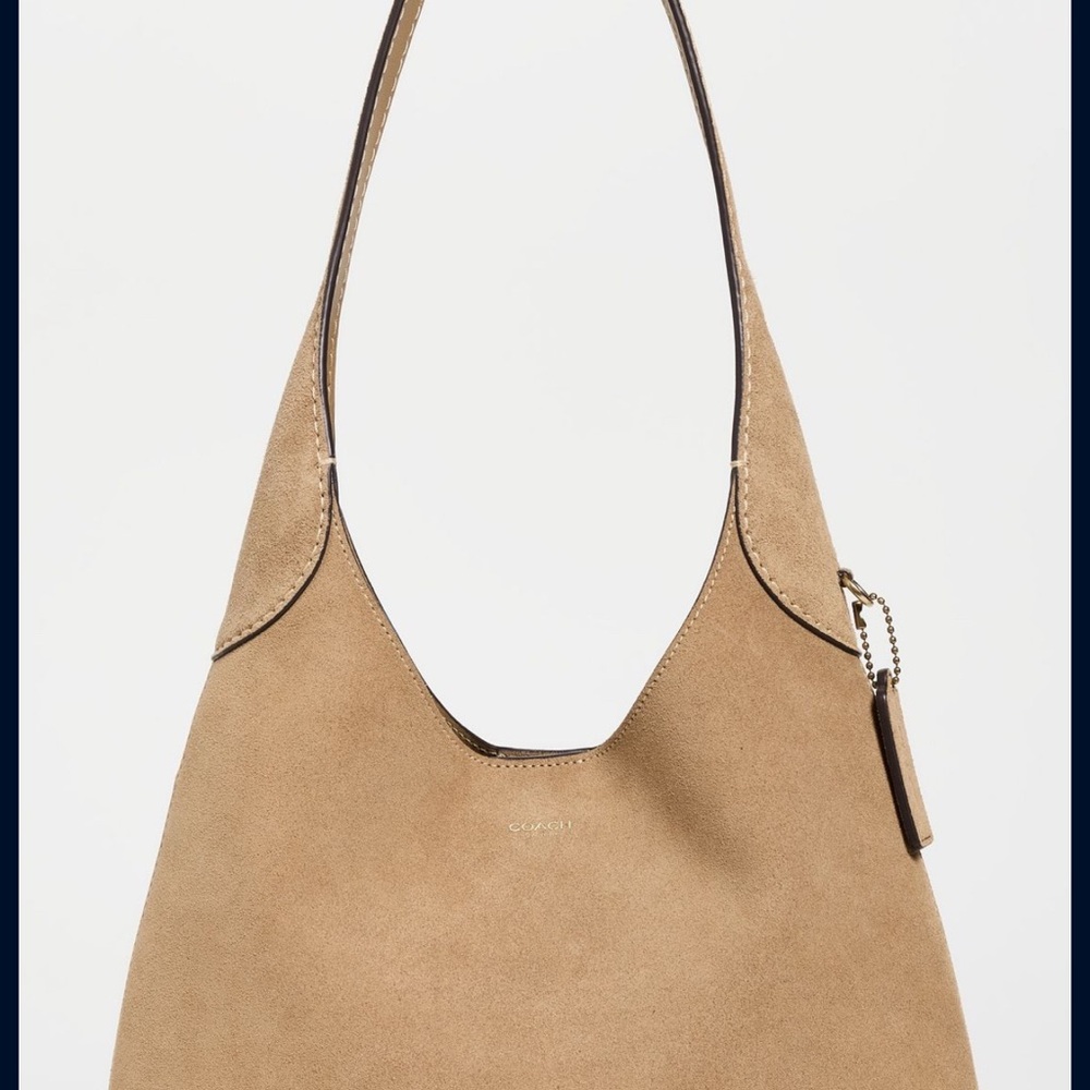 Coach Brooklyn 28 suede tan shoulder bag